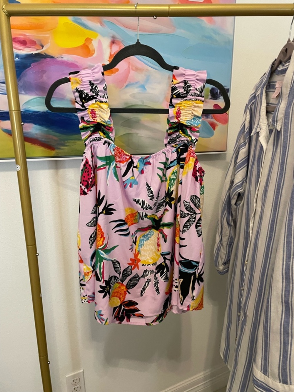 JODIFL Pink Tropical Tank Size Small vacation floral boutique - Picture 6 of 6
